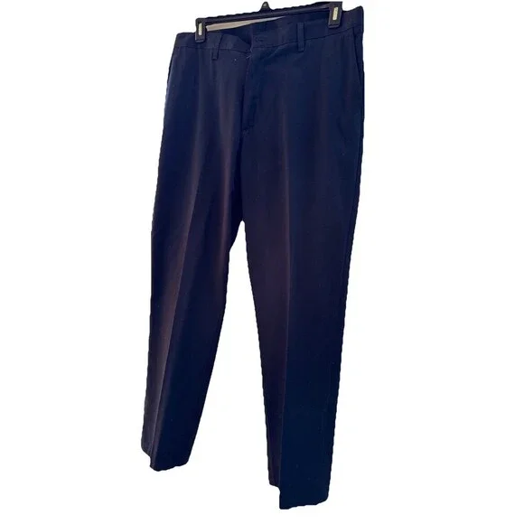 Lee Relaxed Fit Flat Front Blue Pants Men's 36x32 Stain Wrinkle Resistant - Picture 1 of 5